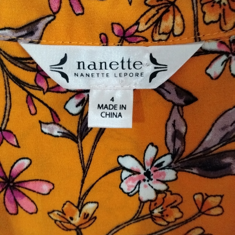 Nanette Lepore shirt dress sleeveless pin tuk floral pleated size 4 good conditi - Picture 6 of 11